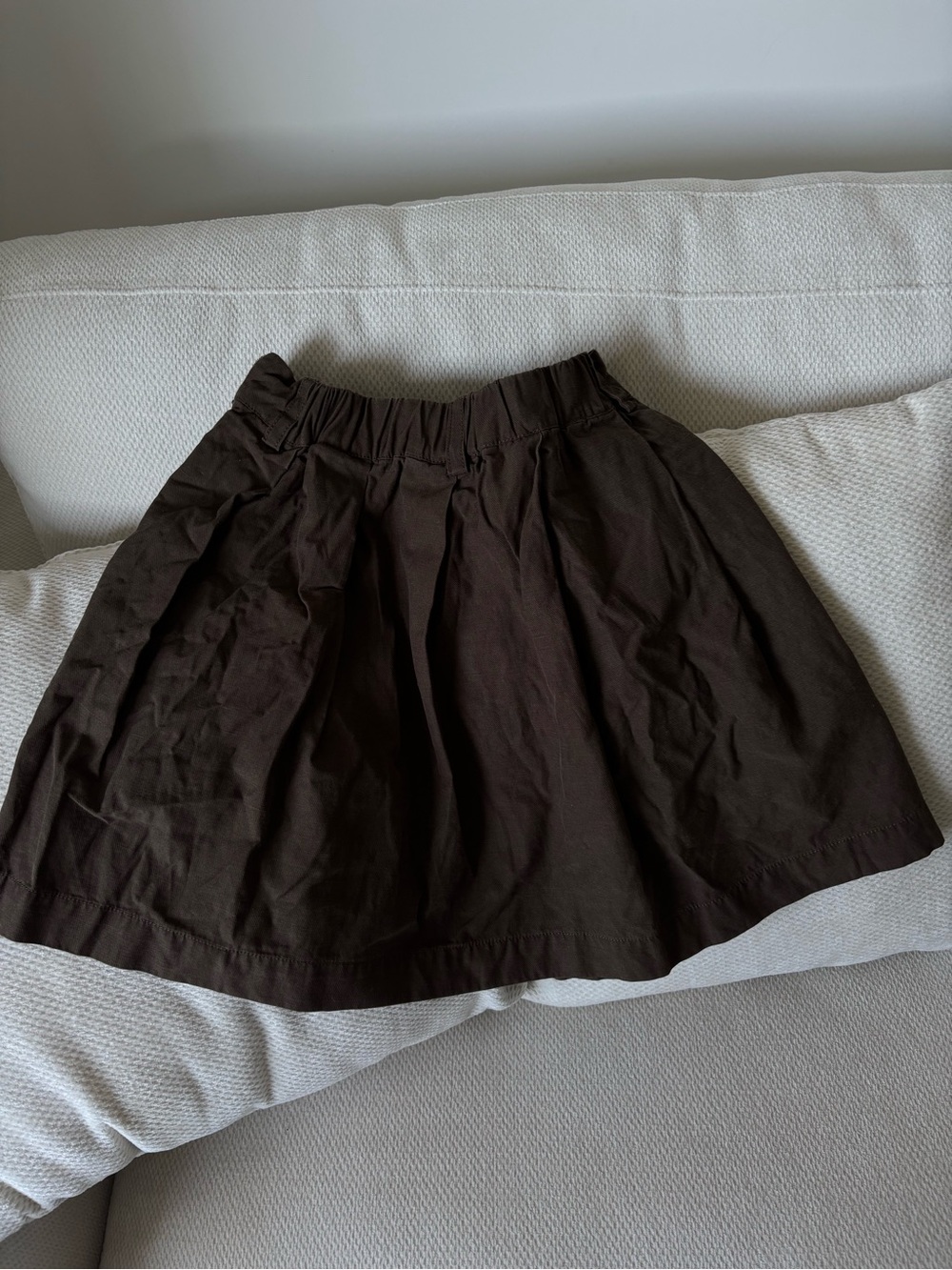 Women’s Brown Elastic-Waist A-Line Skirt
